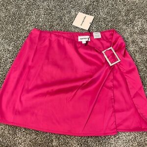 Superdown pink satin skirt